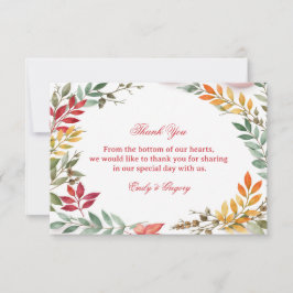 Tarjeta De Agradecimiento Autumn Botanical Leaves Appreciation