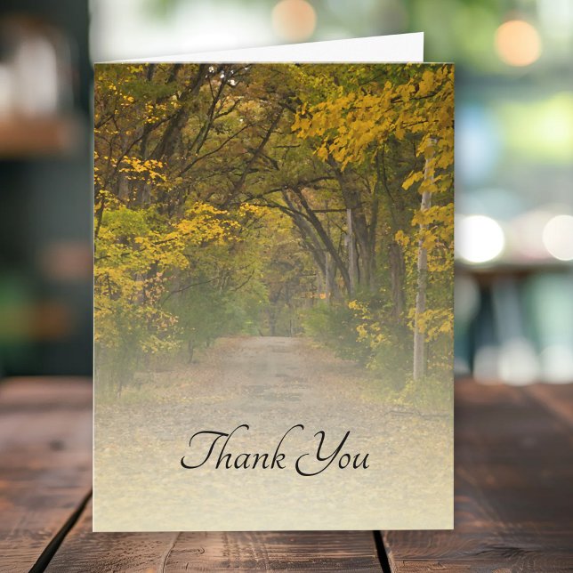 Tarjeta De Agradecimiento Autumn deja Lane Solidaridad Gracias (Subido por el creador)
