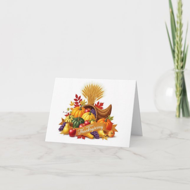 Tarjeta De Agradecimiento Autumn Harvest Blessings — Thanksgiving Card (Anverso)