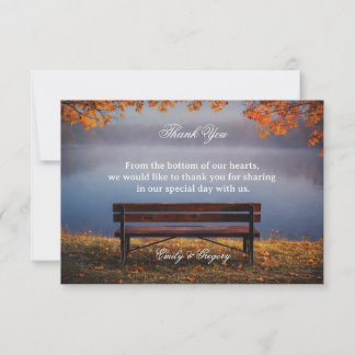 Tarjeta De Agradecimiento Autumn Lake Bench Appreciation