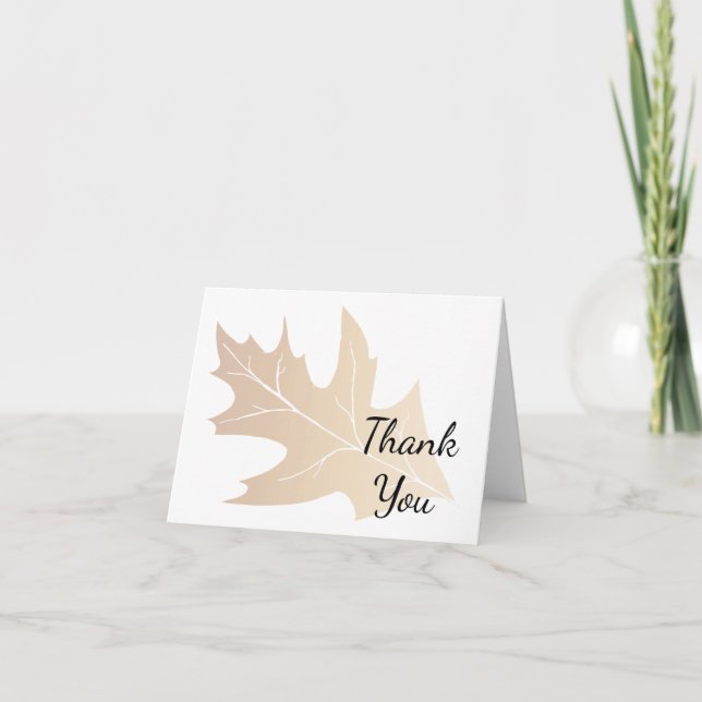 Tarjeta De Agradecimiento Autumn Oak Leaf Gracias (Anverso)