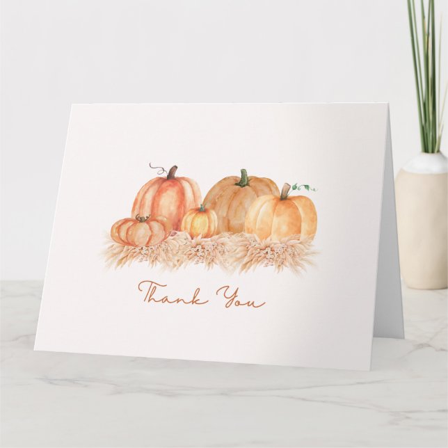 Tarjeta De Agradecimiento Autumn Pampas Grass Thank You Card | Neutral Boho (Anverso)