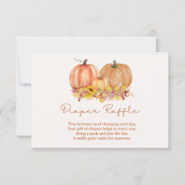 Tarjeta De Agradecimiento Autumn Pumpkin Diaper Raffle Card – Boho Fall