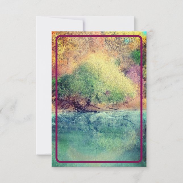 Tarjeta De Agradecimiento Autumn River with Maroon Border- Blank Card (Anverso)