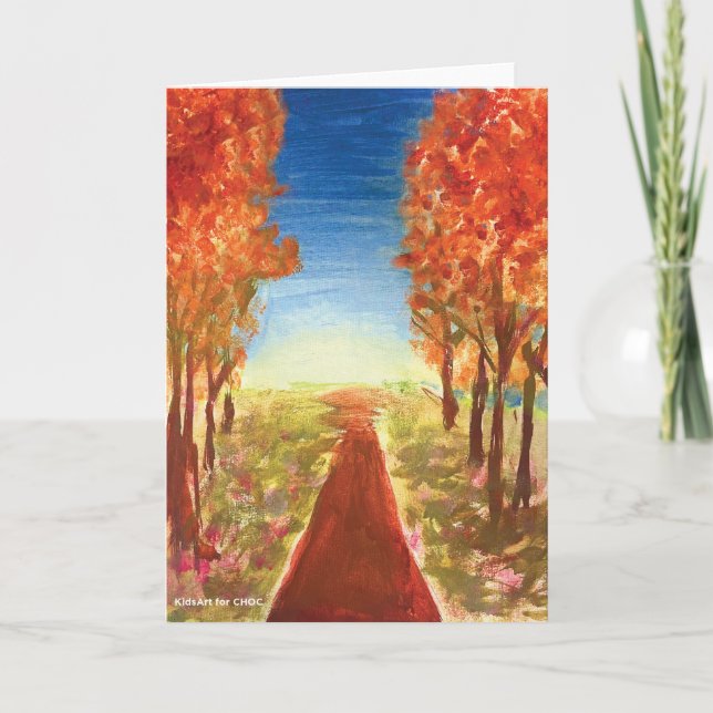 Tarjeta De Agradecimiento Autumn Road - KidsArt para CHOC (Anverso)
