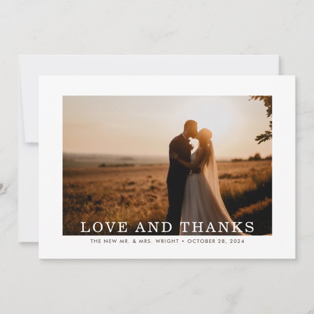 Tarjeta De Agradecimiento Autumn Sprig Love and Gracias Boda (Anverso)