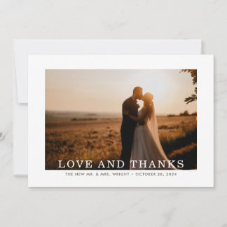 Tarjeta De Agradecimiento Autumn Sprig Love and Gracias Boda