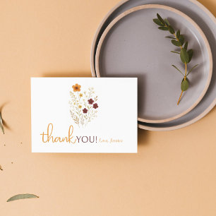 Tarjeta De Agradecimiento Autumn Wildflowers Baby Shower