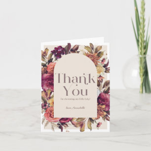 Tarjeta De Agradecimiento Autumn Wreath Arch Tan Baby Shower