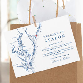 Tarjeta De Agradecimiento Avalon NJ Boda Weekend Eventos Bienvenidos a Itine