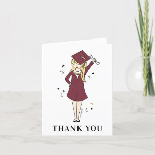 Tarjeta De Agradecimiento Avatar Chica personalizable   Graduación en la esc