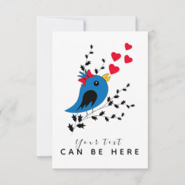 Tarjeta De Agradecimiento Ave azul