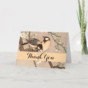 Tarjeta De Agradecimiento Ave del pájaro Koson de Asia