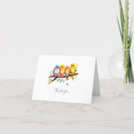 Tarjeta De Agradecimiento Ave suave en la rama de árbol Baby Shower