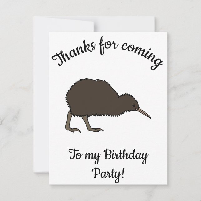 Tarjeta De Agradecimiento Ave tropical Kiwi feliz del B-day (Anverso)