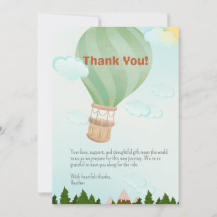 Tarjeta De Agradecimiento Aventura a la espera del globo aerostático Baby Sh