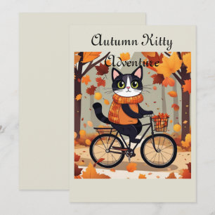 Tarjeta De Agradecimiento Aventura de gatito de otoño