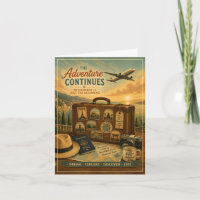 Aventura de jubilación con maleta de viaje vintage
