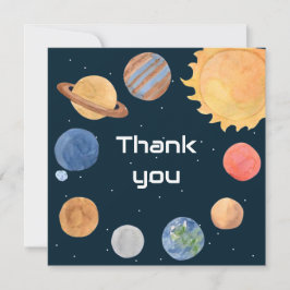Tarjeta De Agradecimiento Aventura espacial: Planetas