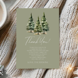 Tarjeta De Agradecimiento ¡Aventura espera! Baby Shower de Winter Pine Trees
