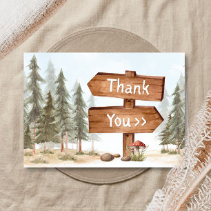 Tarjeta De Agradecimiento Aventura Espera Fiesta de Bebé en el Bosque