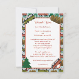 Tarjeta De Agradecimiento Aventura: La ducha Camper Baby Boy