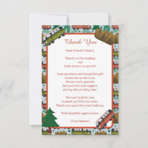 Tarjeta De Agradecimiento Aventura: La ducha Camper Baby Boy