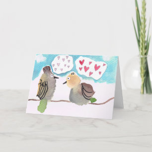 Tarjeta De Agradecimiento Aves amorosas - Aves amorosas en una sucursal