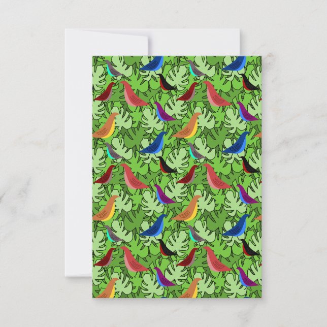 Tarjeta De Agradecimiento Aves, Aves, Aves (Anverso)