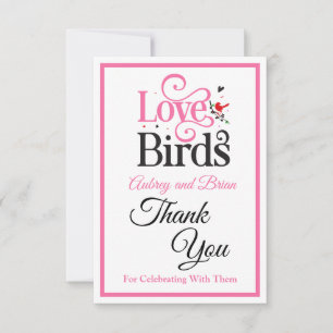 Tarjeta De Agradecimiento Aves del amor personalizadas del 60 aniversario