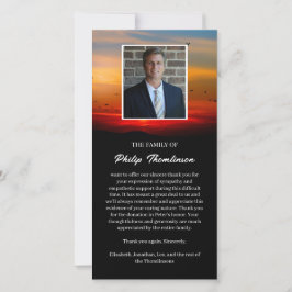 Tarjeta De Agradecimiento Aves en el amanecer y el funeral de la foto Gracia