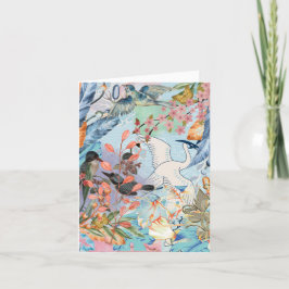 Tarjeta De Agradecimiento Aves florales en todas las ocasiones