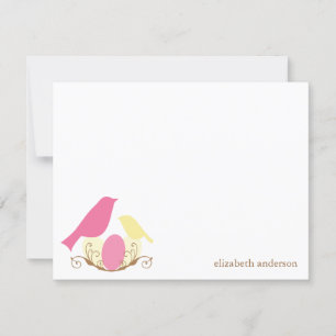 Tarjeta De Agradecimiento Aves Nest Flat Gracias Cartas