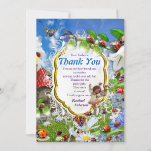 TARJETA DE AGRADECIMIENTO AVES Y MARIPOSAS