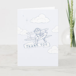 Tarjeta De Agradecimiento Aviador Piloto Avión Carga Preciosa Shower de Bebé