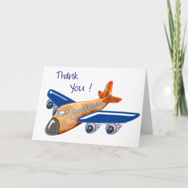 Tarjeta De Agradecimiento Avión asombroso 3 (Anverso)