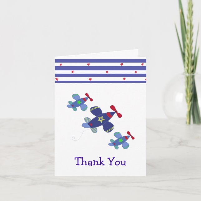 Tarjeta De Agradecimiento Avión Elevándose Gracias (Anverso)