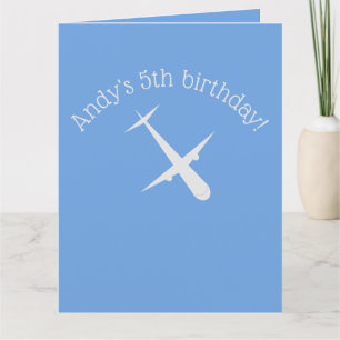 Tarjeta De Agradecimiento Avión en Azul Personalizado