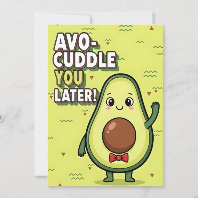 Tarjeta De Agradecimiento Avo-Cuddle You Later cute avocado pun gift fruit (Anverso)