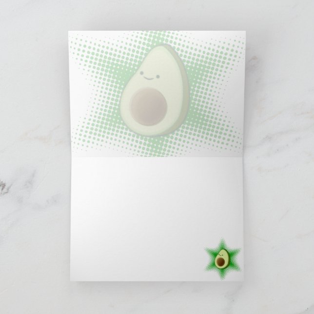 Tarjeta De Agradecimiento Avocado Superestrella en Blanco (Interior)
