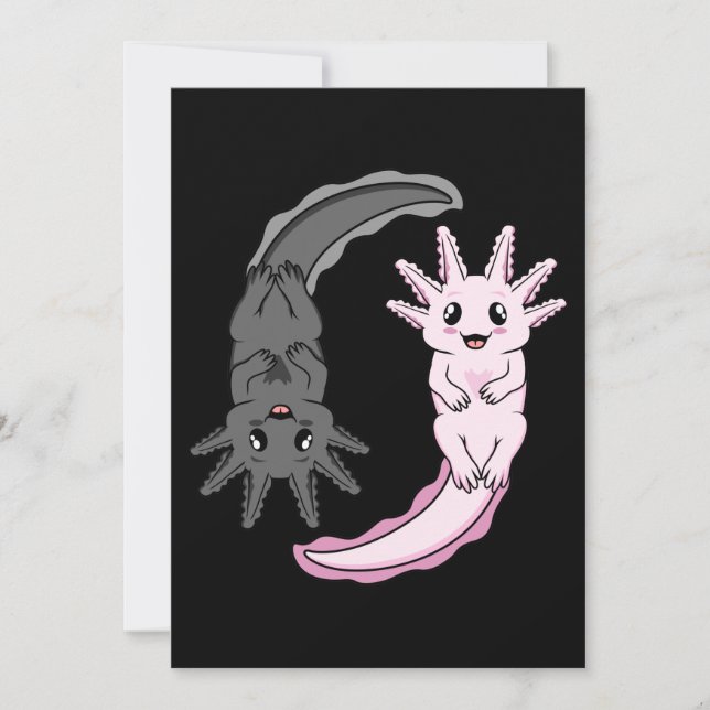 Tarjeta De Agradecimiento Axolotl Yin Yang Kawaii Animal Axolotls Lover Owne (Anverso)