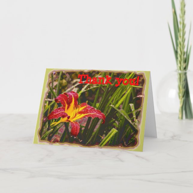 Tarjeta De Agradecimiento Ayer Lily Después De La Lluvia (Anverso)