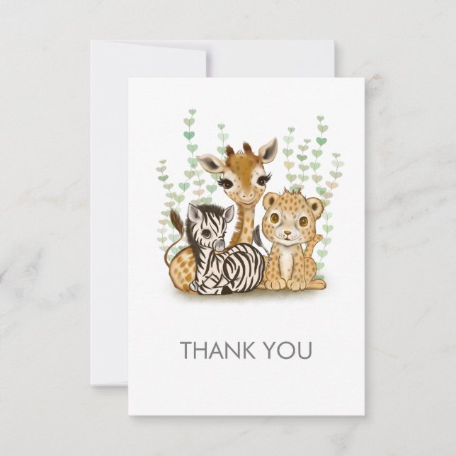Tarjeta de agradecimiento azarí minimalista (Anverso)