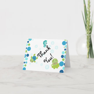 Tarjeta De Agradecimiento Azul bajo el mar, ducha de bebé, ¡gracias a las ta