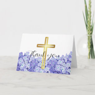 Tarjeta de agradecimiento azul Bendiciones Gracias