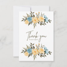 tarjeta de agradecimiento azul blanco negro modern