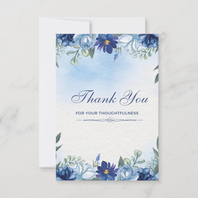 tarjeta de agradecimiento azul blanco negro modern (Anverso)