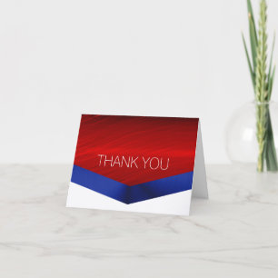 Tarjeta De Agradecimiento Azul blanco rojo de negocios