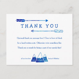 Tarjeta de agradecimiento azul Boho para Adventure