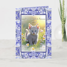 Tarjeta De Agradecimiento Azul cerámico de Grecia